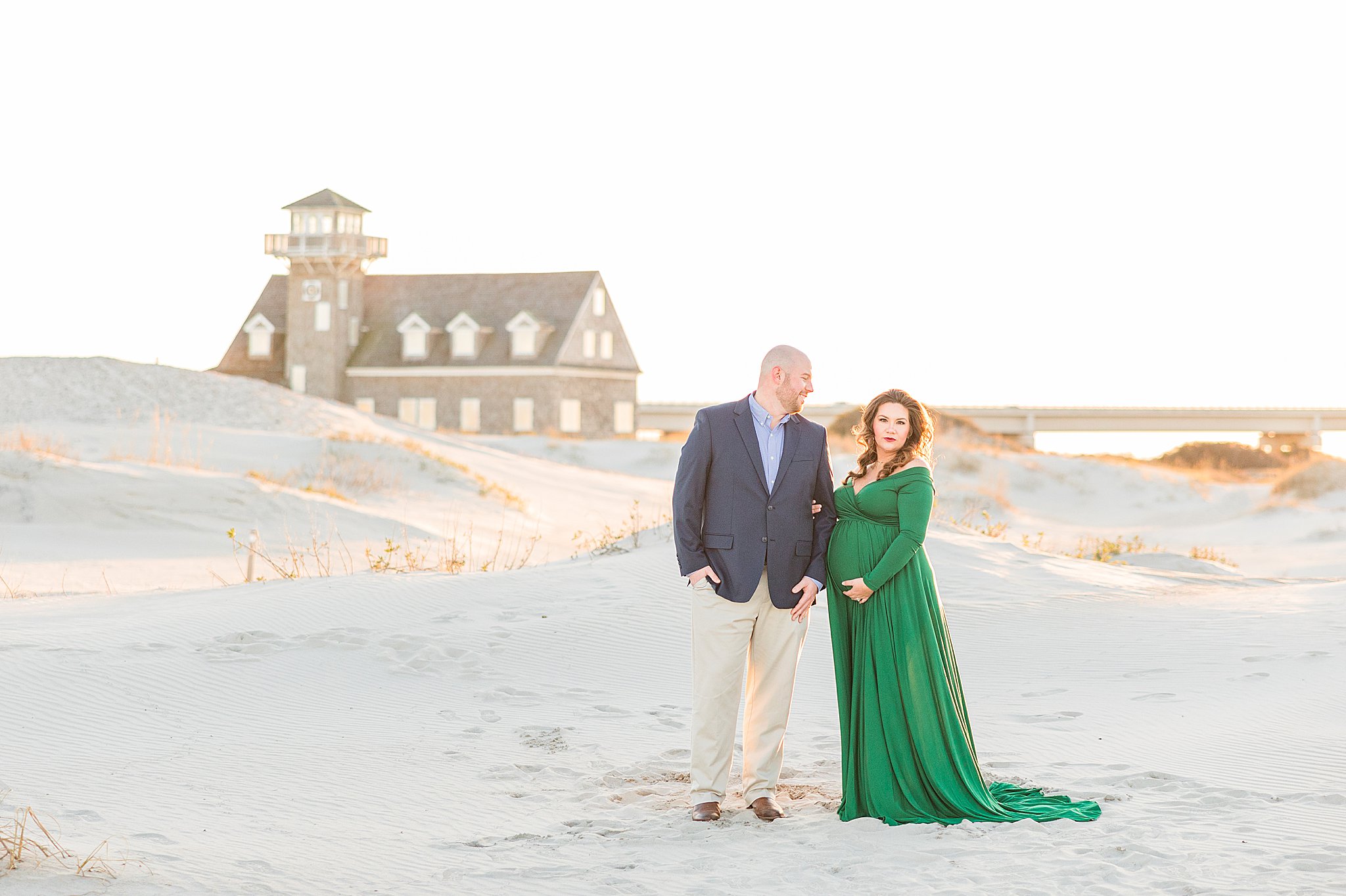 Outer Banks Maternity Photography - Expecting mother posing on sandy beach